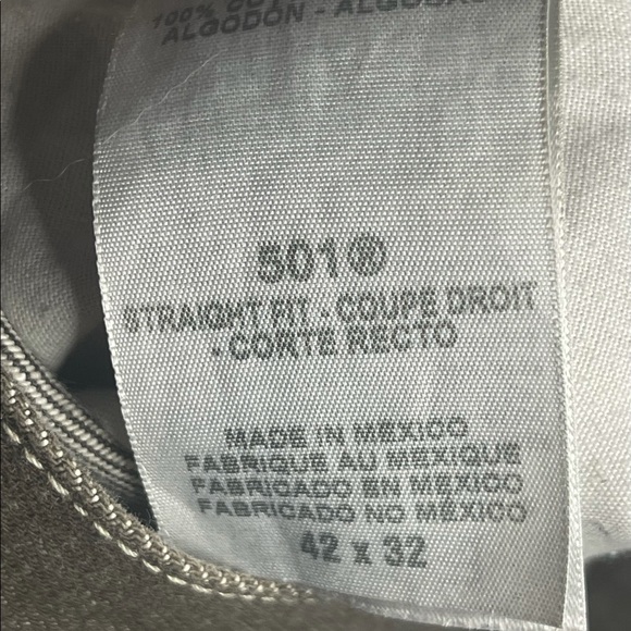 Levis 501XX Mens Dark Wash Regular Straight Button Fly Jeans 42x32 - Picture 9 of 9